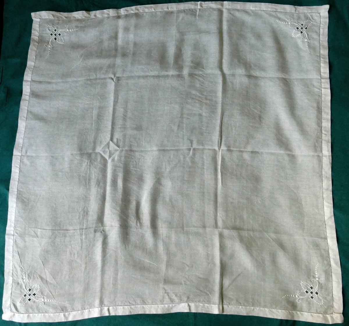 Tea Service, Tablecloth And Twelve Embroidered And Openwork Napkins, Art Nouveau. -photo-2