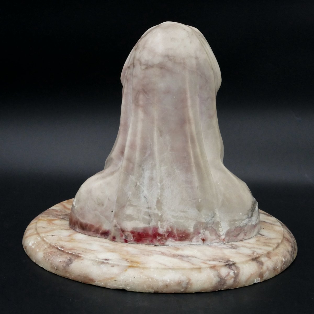 Bust Of A Young Woman In Alabaster And Marble 1900. -photo-1