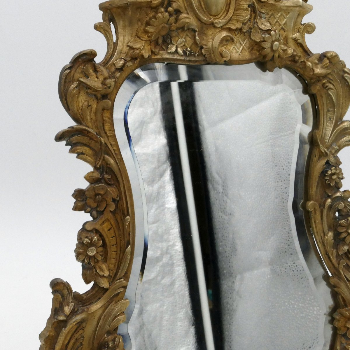 Miroir &agrave; poser en bronze de style rocaille, Napol&eacute;on III.-photo-3
