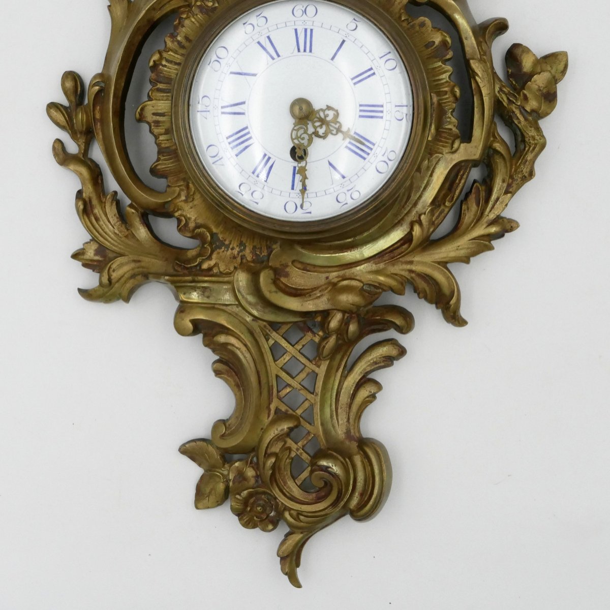 Cartel d'applique en bronze de style Louis XV, époque XIXe siècle.-photo-2