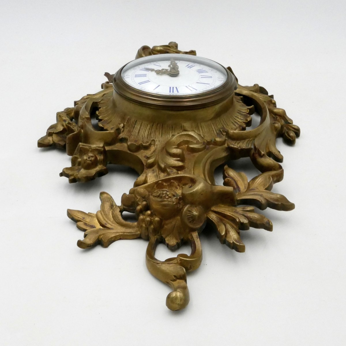 Cartel d'applique en bronze de style Louis XV, époque XIXe siècle.-photo-3