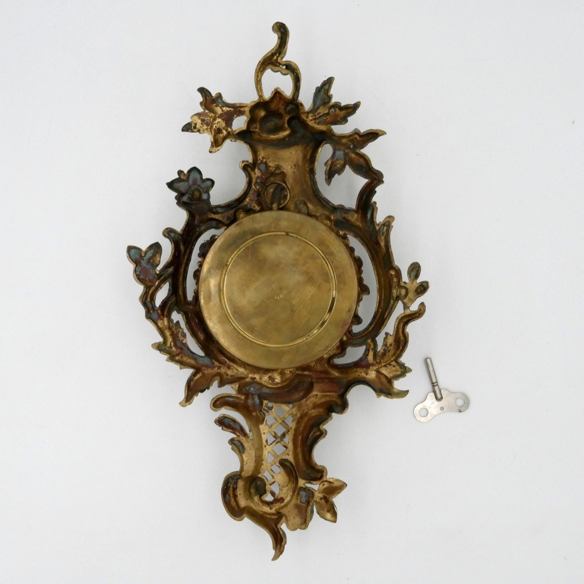Cartel d'applique en bronze de style Louis XV, époque XIXe siècle.-photo-6