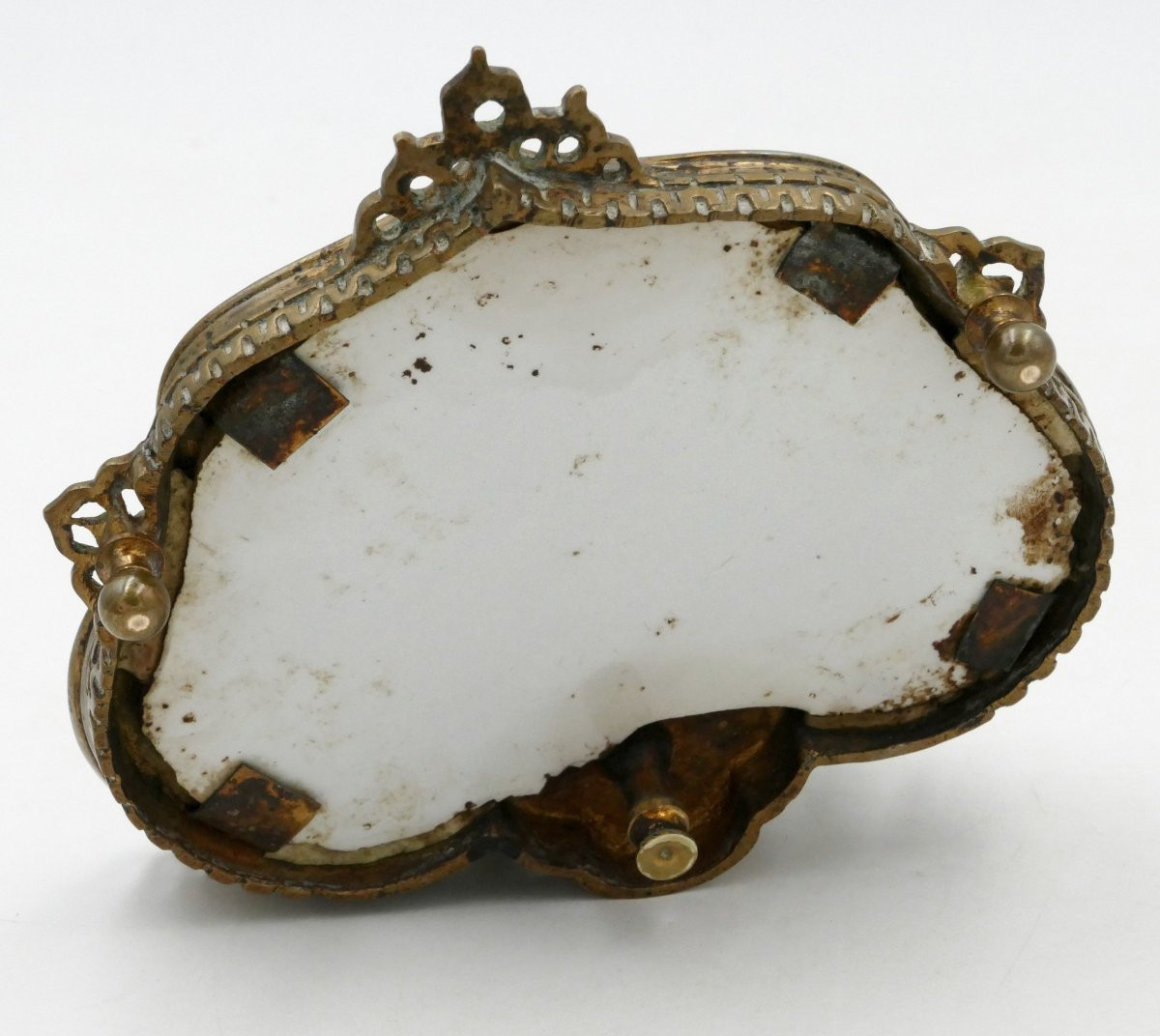 Orientalist Inkwell In Bronze And Porcelain, Late 19th Century.-photo-7