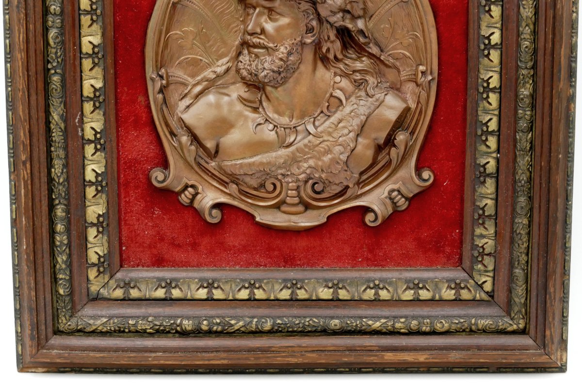 “hercules Wearing The Skin Of The Nemean Lion”, Embossed Copper Bas-relief, Early 20th Century-photo-3