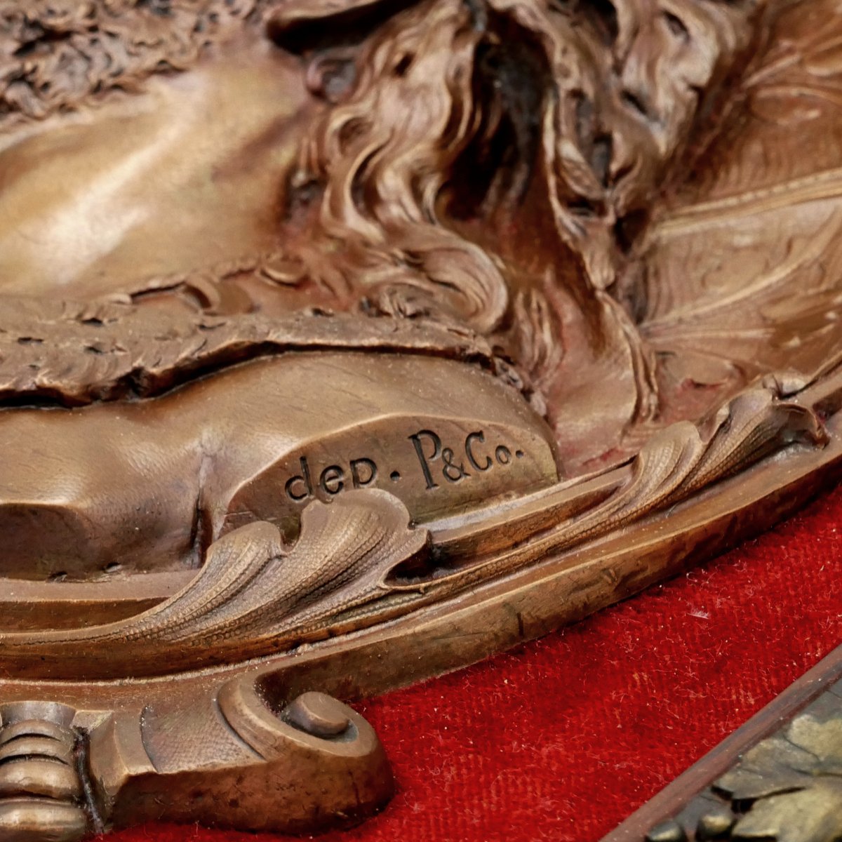“hercules Wearing The Skin Of The Nemean Lion”, Embossed Copper Bas-relief, Early 20th Century-photo-2
