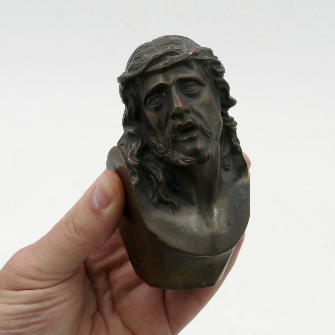 Small Bronze Bust Of Christ, Art Deco, 20th Century.-photo-8