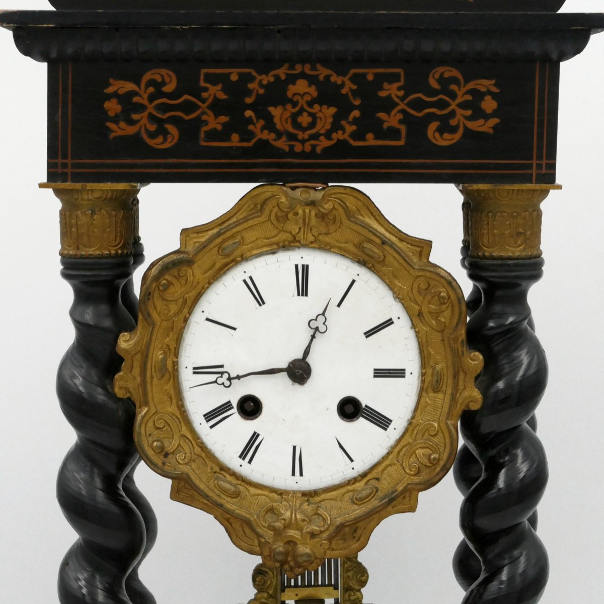 Napoleon III Period Portico Clock, 19th Century.-photo-3