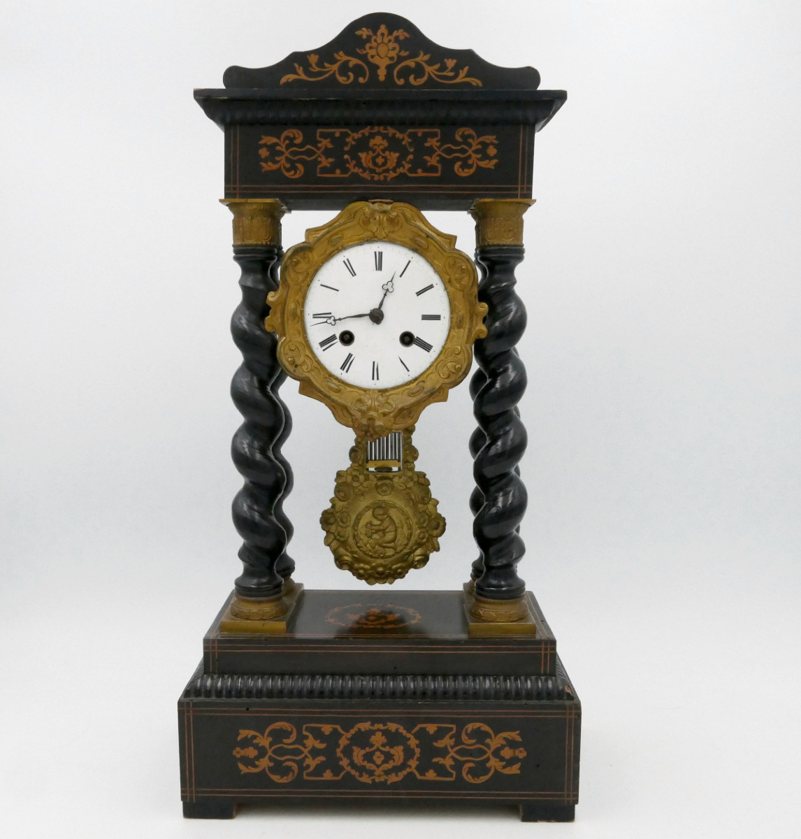 Napoleon III Period Portico Clock, 19th Century.