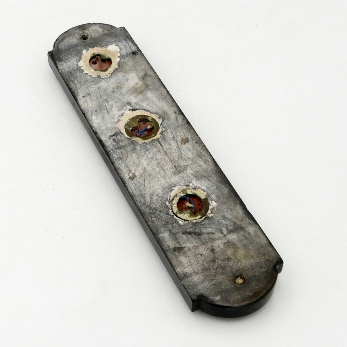 Plaque d&#039;ascenseur trois &eacute;tages en marbre et bronze, XXe si&egrave;cle.-photo-1