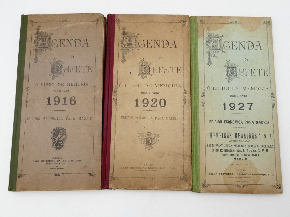Five Diaries Including "agenda De Bufete", Spain, Art Deco, Madrid, Barcelona.-photo-4