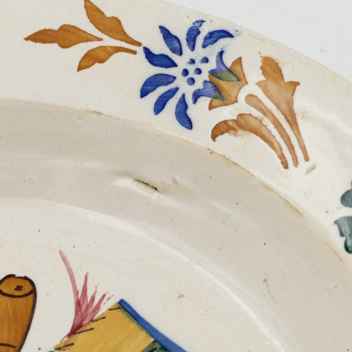 Portugal, assiette en faïence, « Couverts et tranches de poisson », XIXe siècle.-photo-7