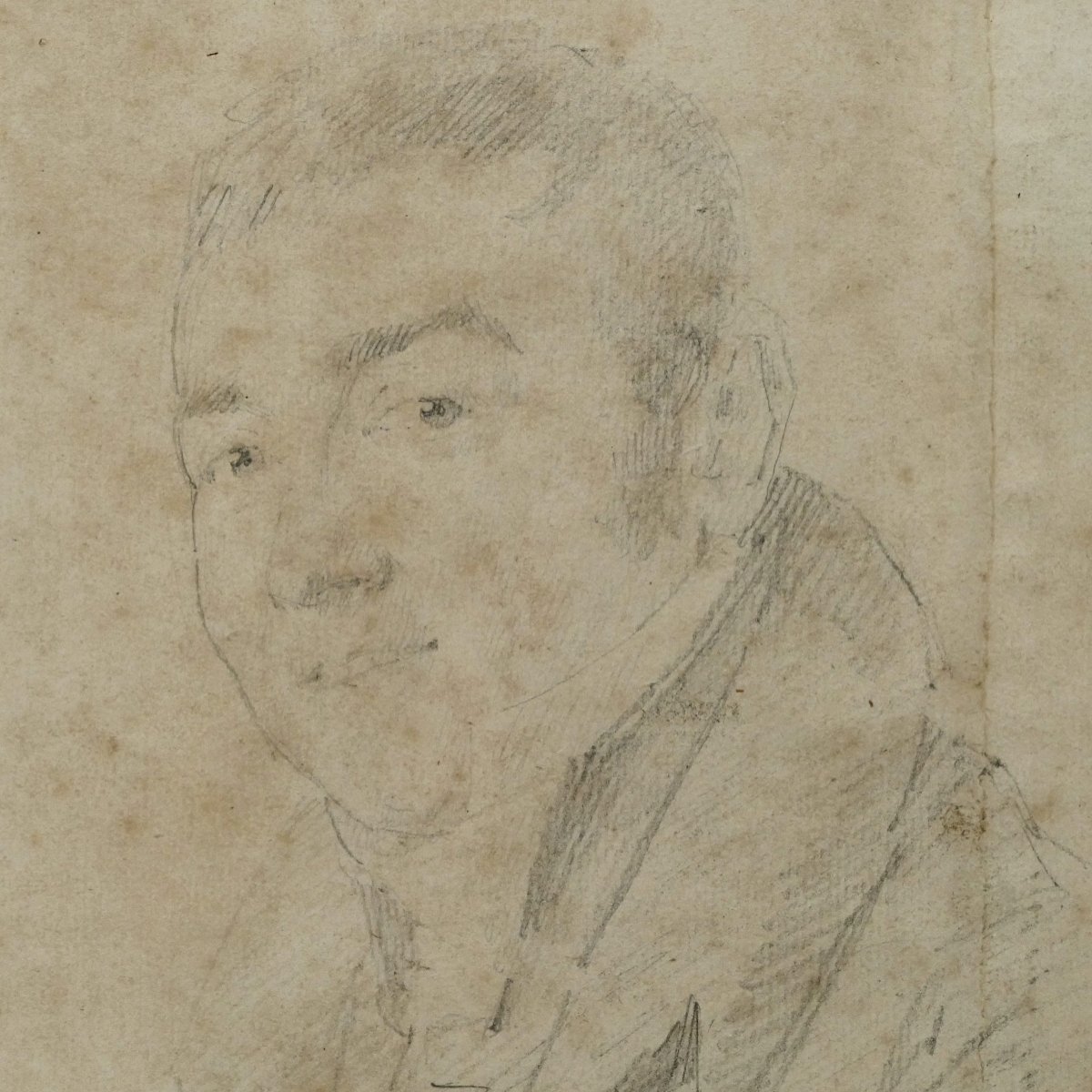 Empire Period, Series Of Four Portraits, Graphite Drawing, Early 19th Century.-photo-3