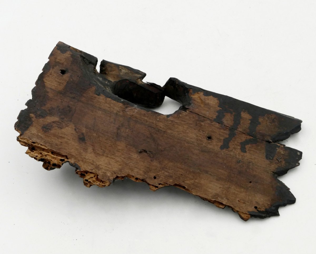 Autriche, éléments de boiserie, couple d'aigles, bois sculpté et peint XIXe siècle.-photo-2