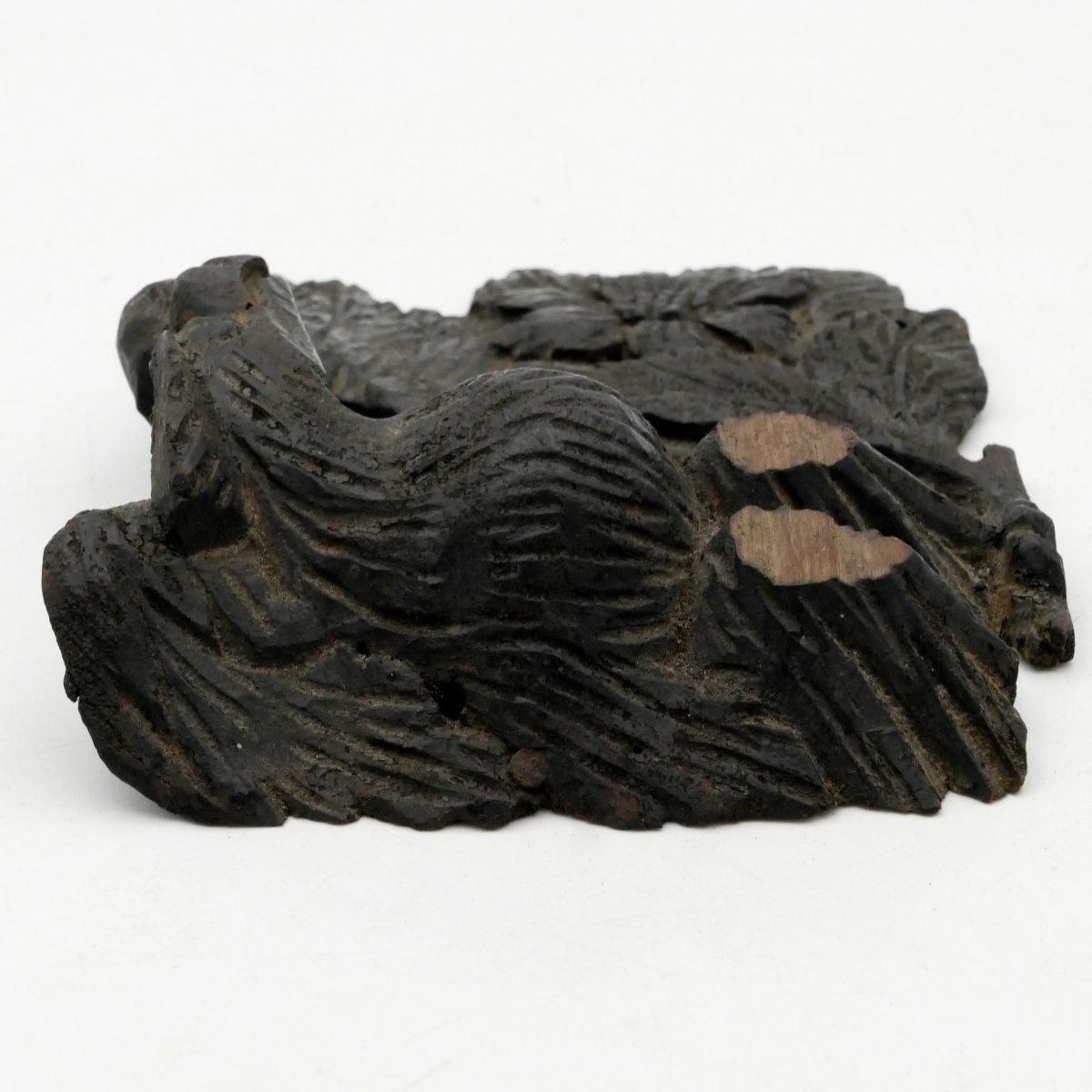 Autriche, éléments de boiserie, couple d'aigles, bois sculpté et peint XIXe siècle.-photo-5