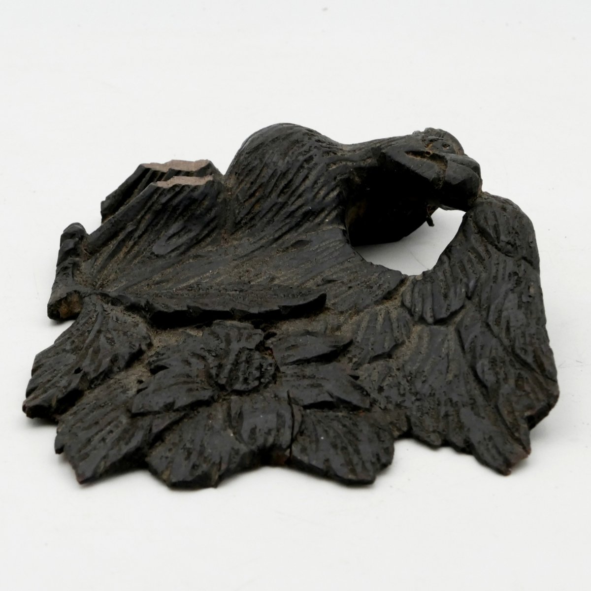 Autriche, éléments de boiserie, couple d'aigles, bois sculpté et peint XIXe siècle.-photo-6