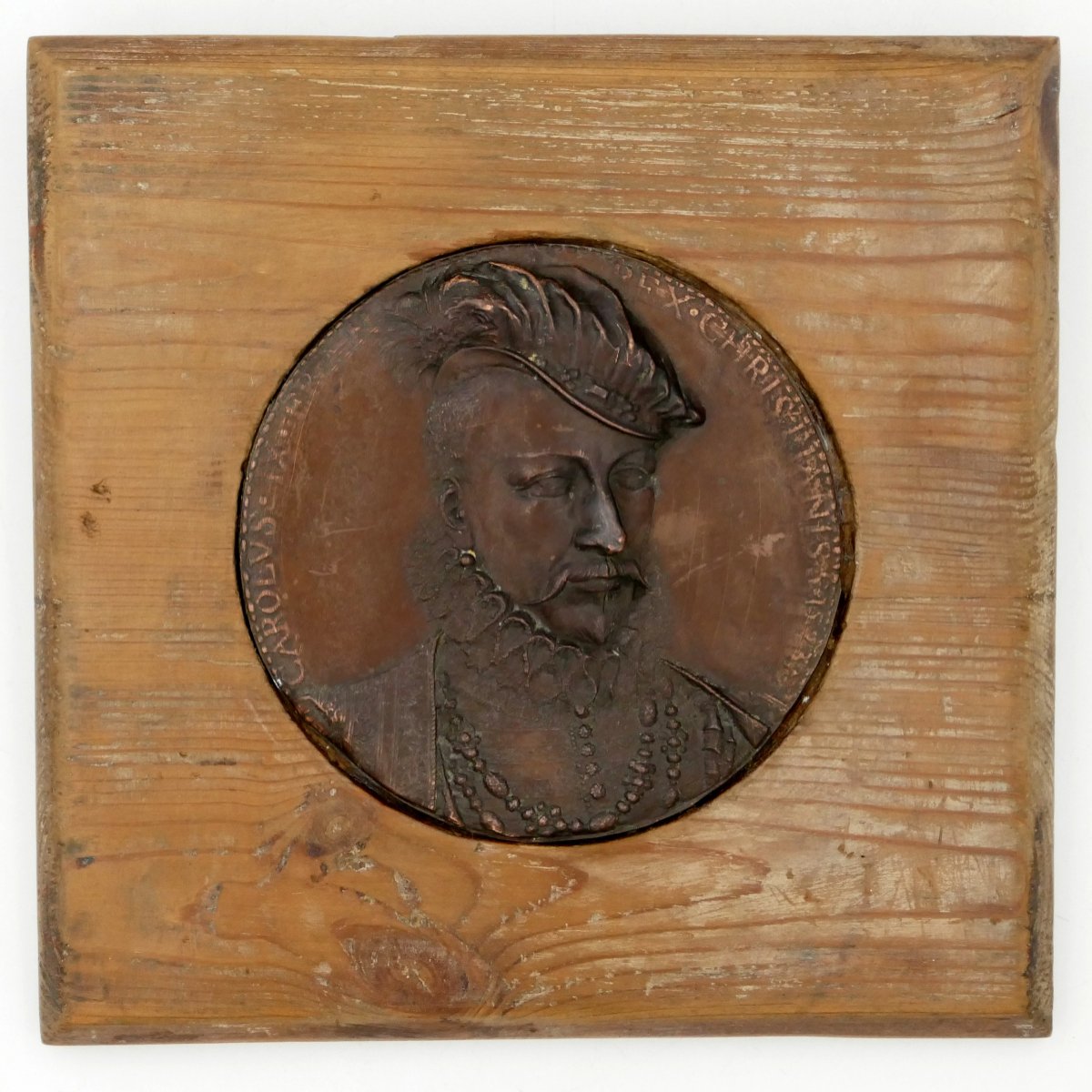 Portrait de Charles IX, grande médaille, cuivre, médaillon, fin XIXe à 1900.-photo-2