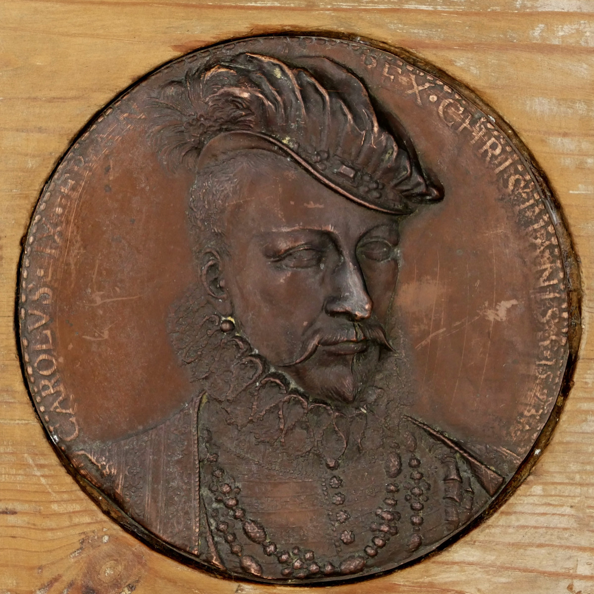 Portrait de Charles IX, grande médaille, cuivre, médaillon, fin XIXe à 1900.