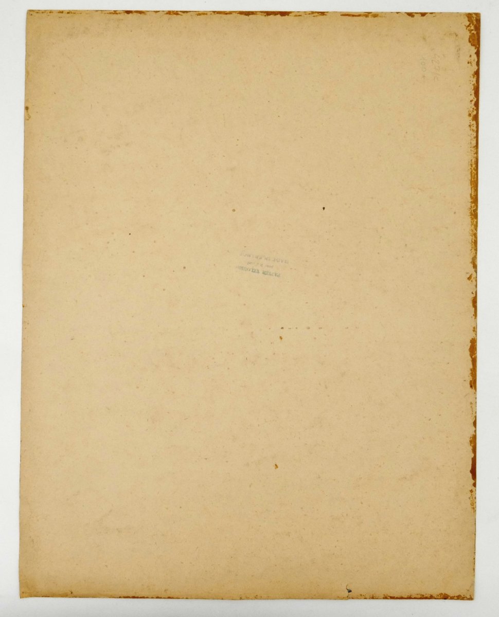 Henri Laffite (1885–1977), Portrait de femme, cheveux longs, robe bleue, HSP, XXe siècle.-photo-2