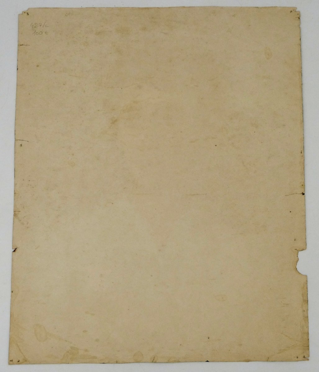 Henri Laffite (1885–1977), Portrait de femme blonde robe bleue, huile sur papier, XXe siècle.-photo-1