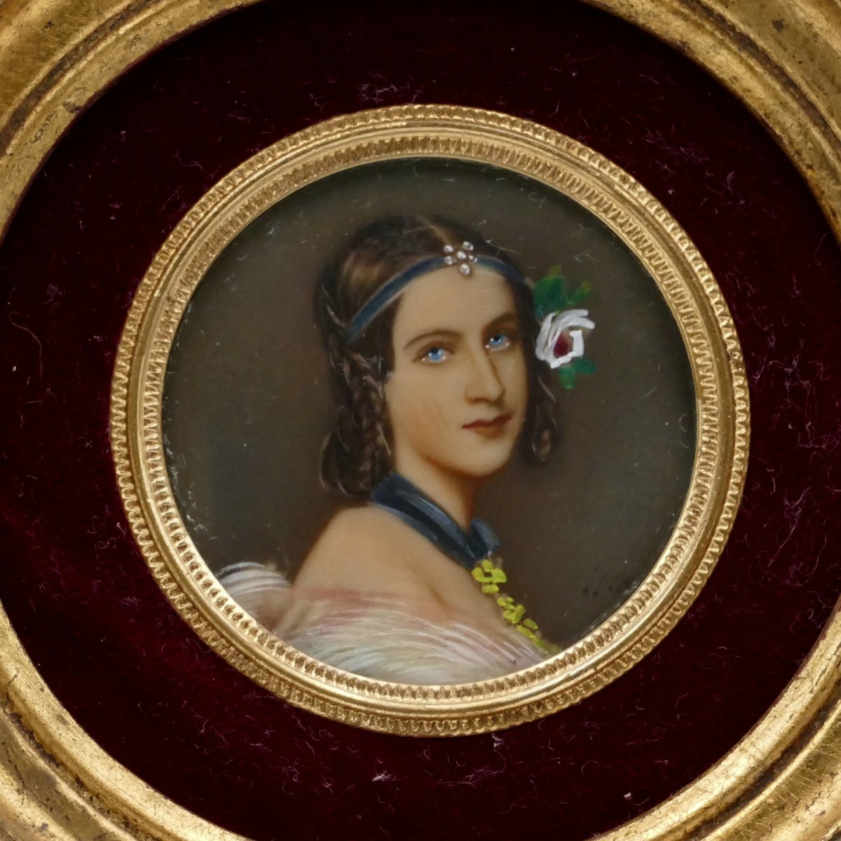 Miniature. Portrait de Lady Jane Erskine, d&eacute;but, XXe si&egrave;cle. -photo-2