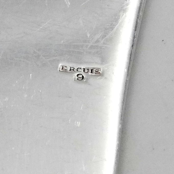 Ercuis, couverts, service à poissons en métal argenté, écrin, XXe siècle.-photo-4