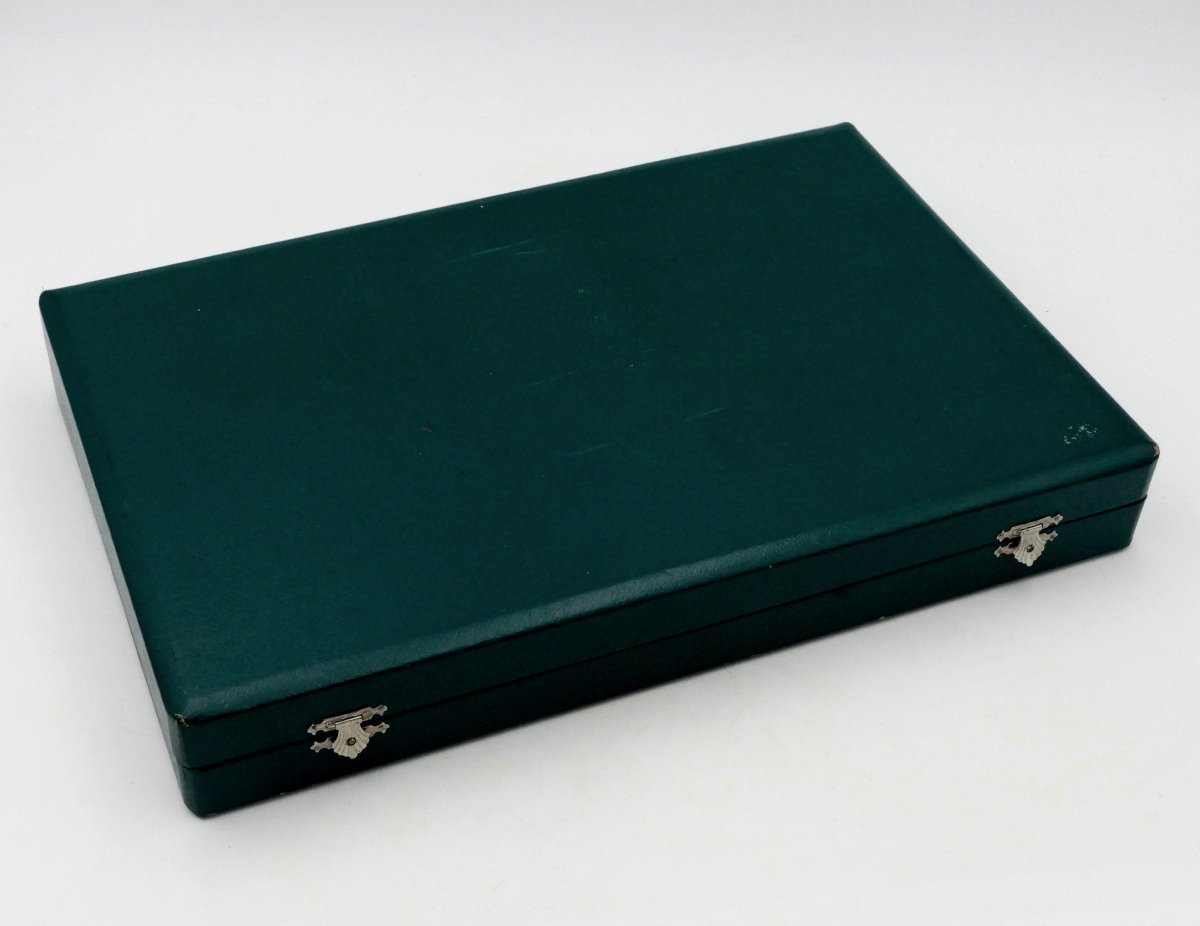 Ercuis, couverts, service à poissons en métal argenté, écrin, XXe siècle.-photo-5