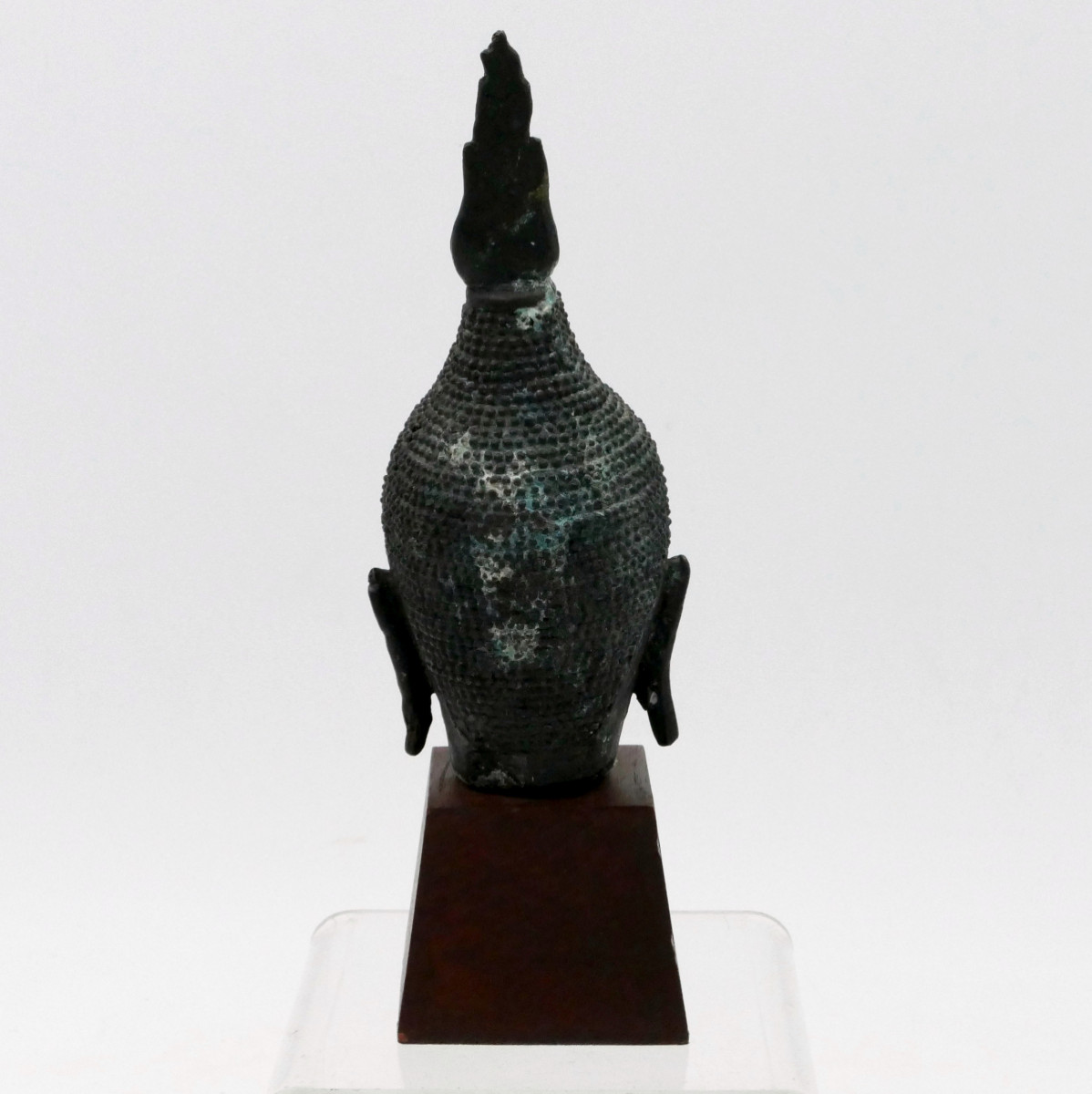 Birmanie, tête de Bouddha en bronze à patine brune, fin XIXe à début XXe siècle.-photo-4
