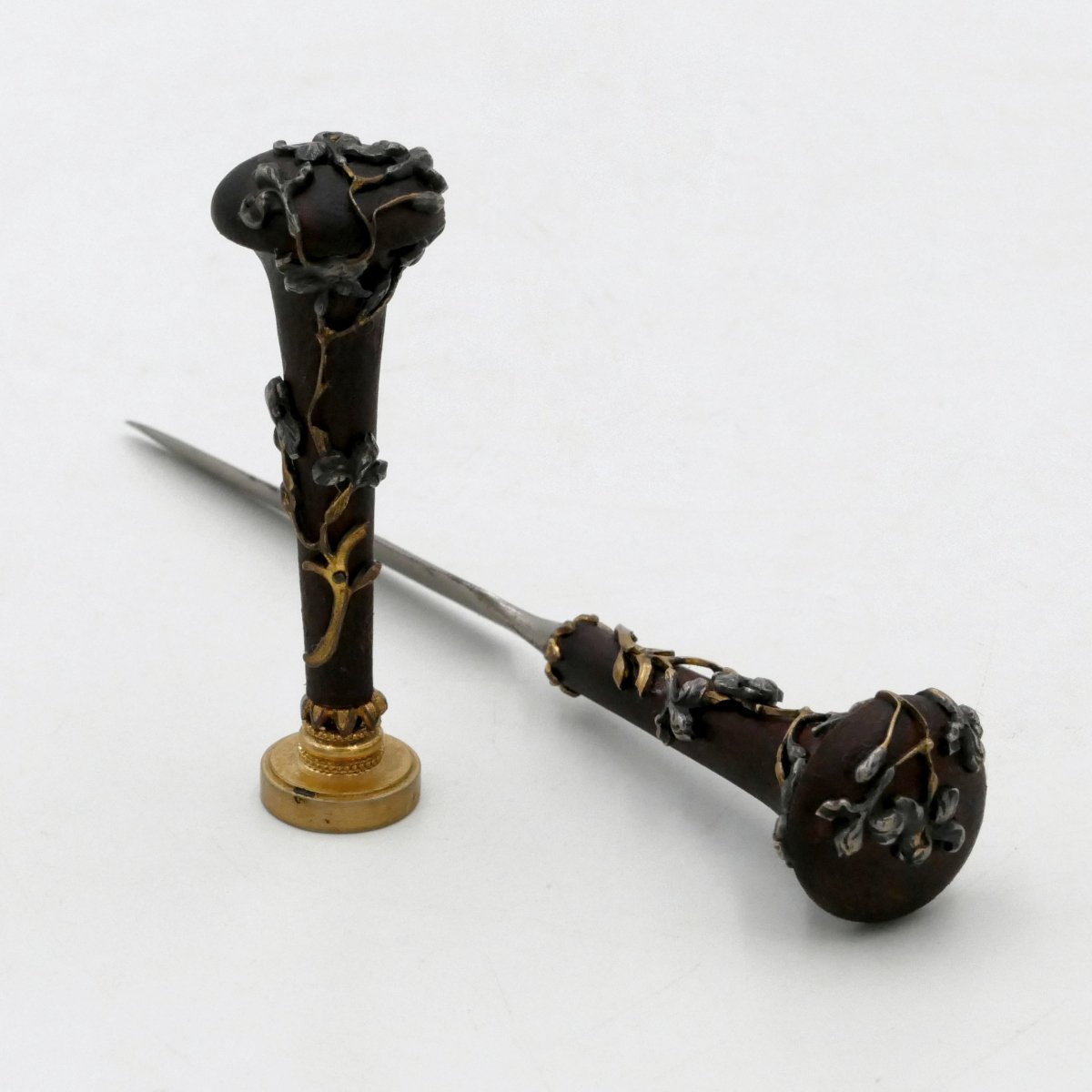 Japanese-style Decor, Sealing Stamps, Letter Opener, Art Nouveau, Late 19th Century.-photo-2