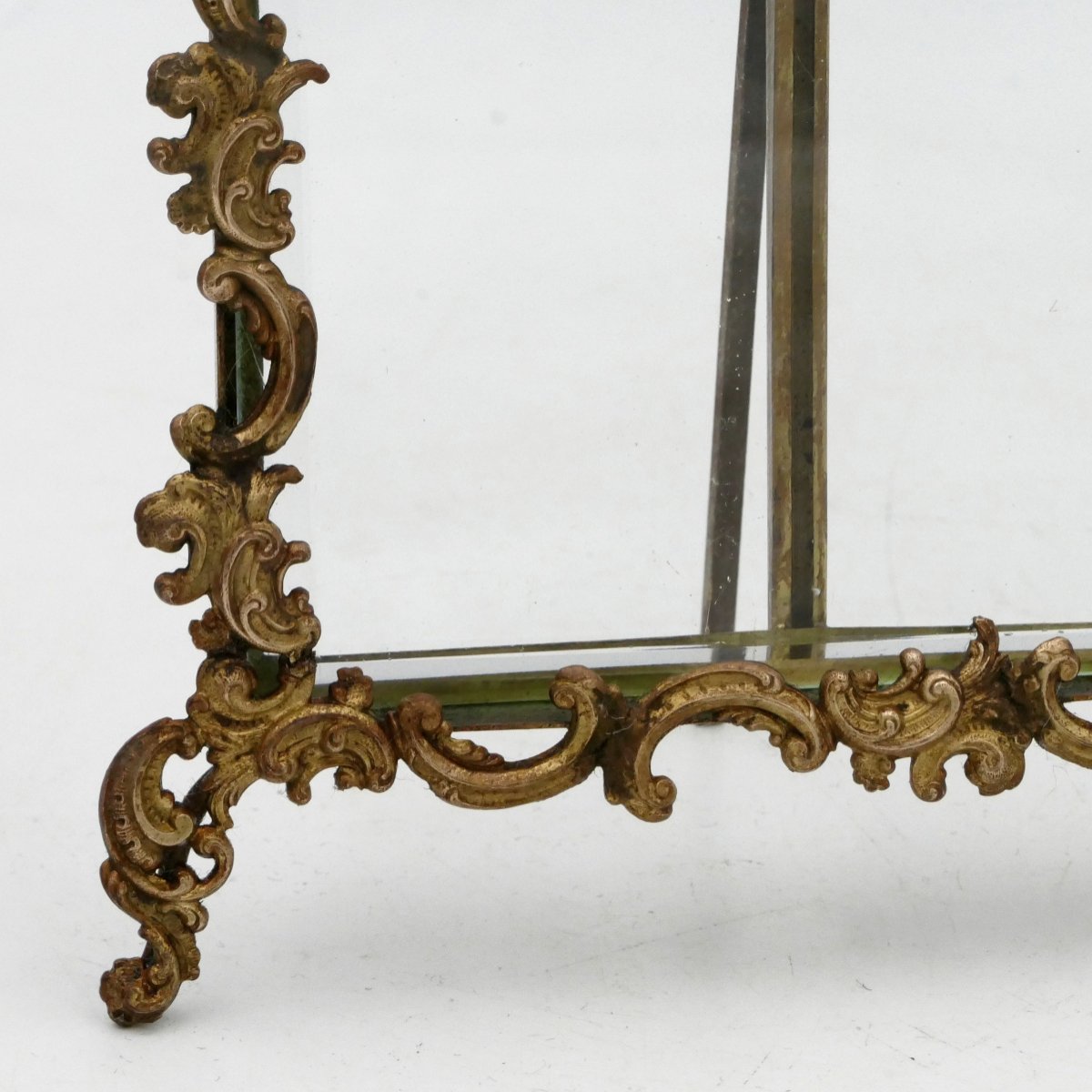 Large, Asymmetrical, Rocaille-style Bronze Photo Frame, Late 19th Century.-photo-3