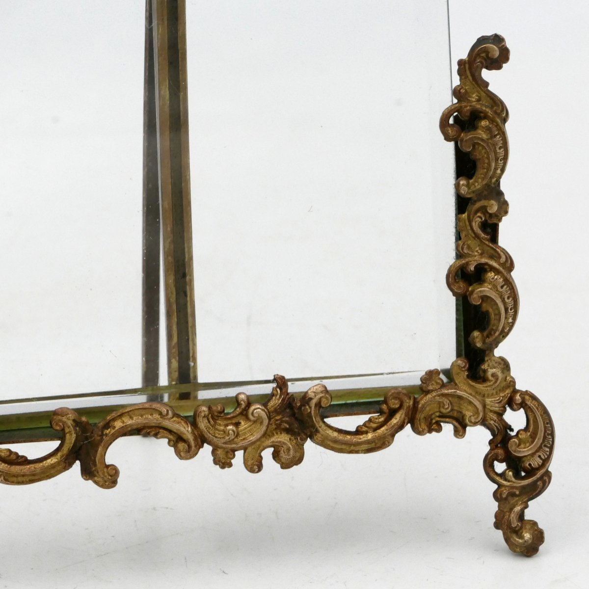 Large, Asymmetrical, Rocaille-style Bronze Photo Frame, Late 19th Century.-photo-4
