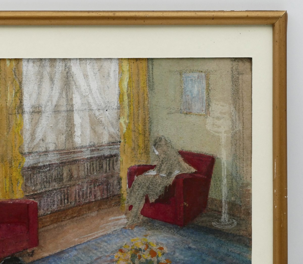 Henri Laffite, « Projet d'architecture d'intérieur, salon » technique mixte, 1930.-photo-2