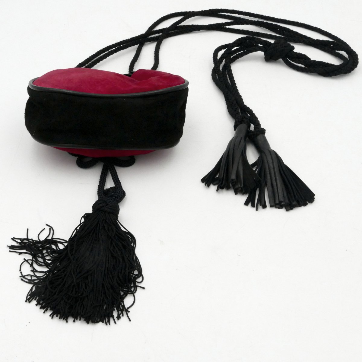 Yves Saint Laurent, Small Multifunctional Handbag, Red And Black, 1990.-photo-3