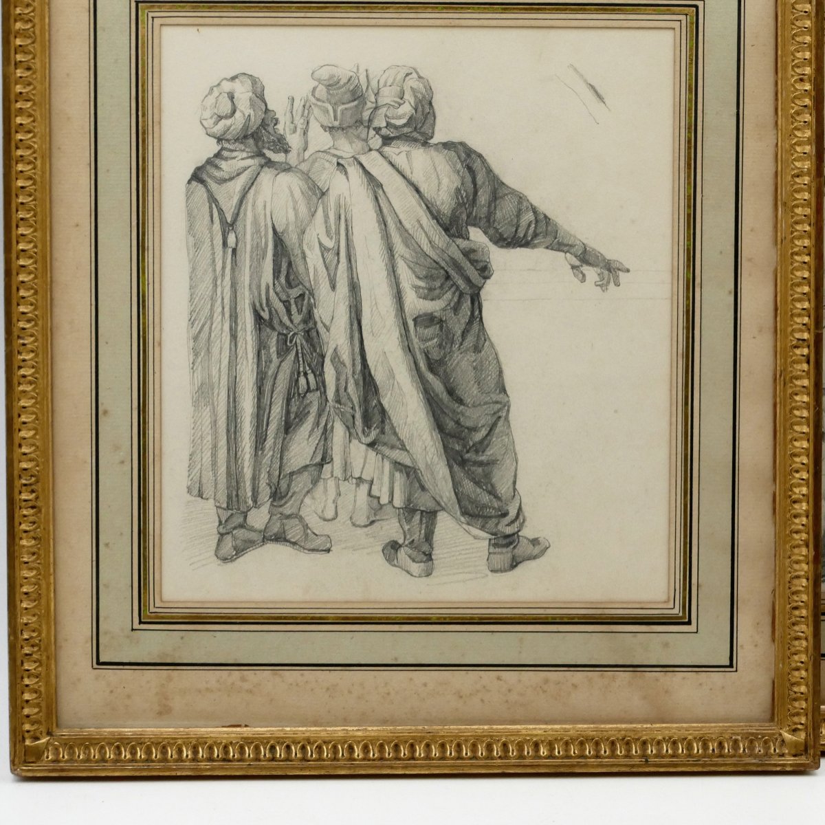 Roman School, Pair Of Drawings, "christ Before Pilate", 19th Century.-photo-4