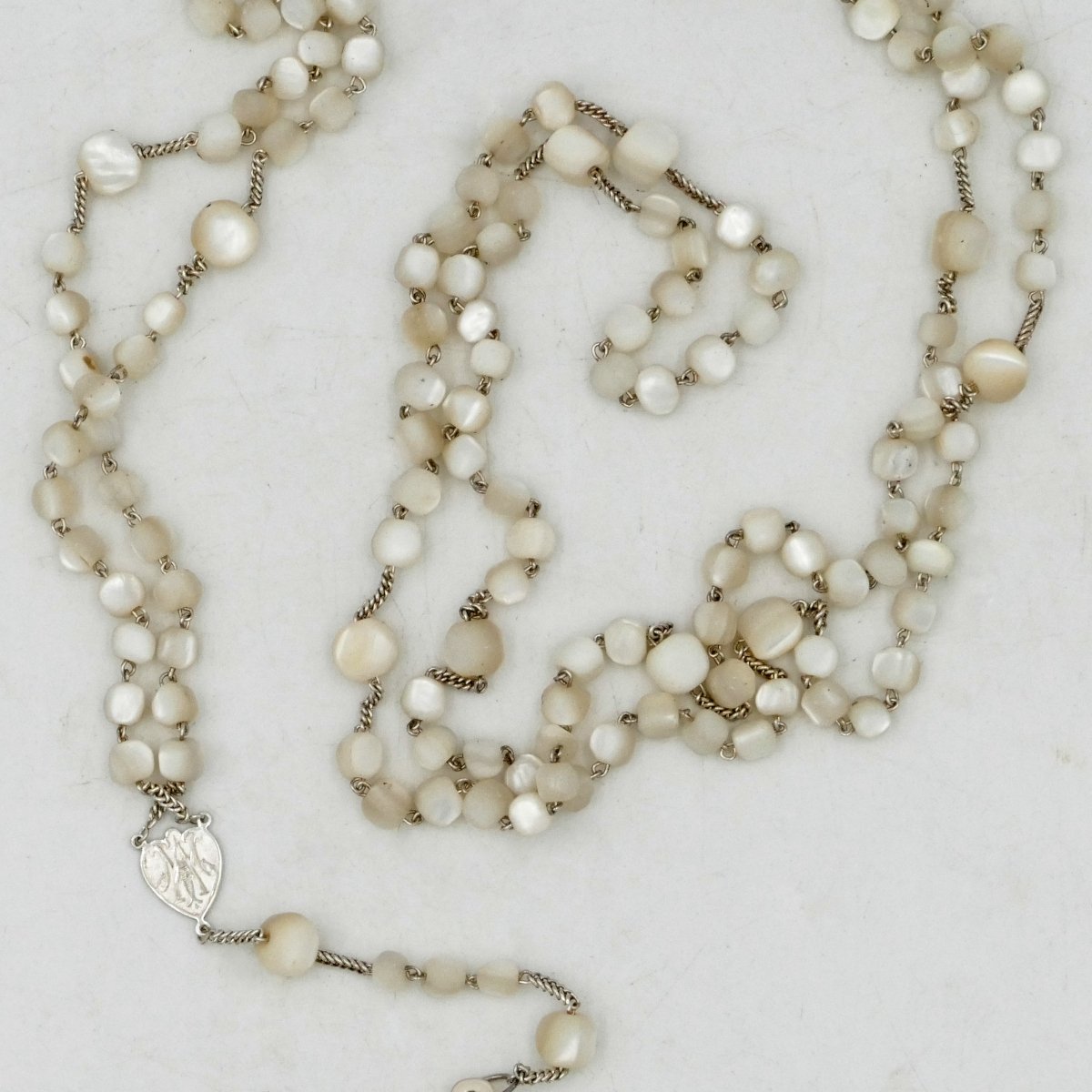 Important White Mother-of-pearl Rosary From Napoleon III.-photo-3