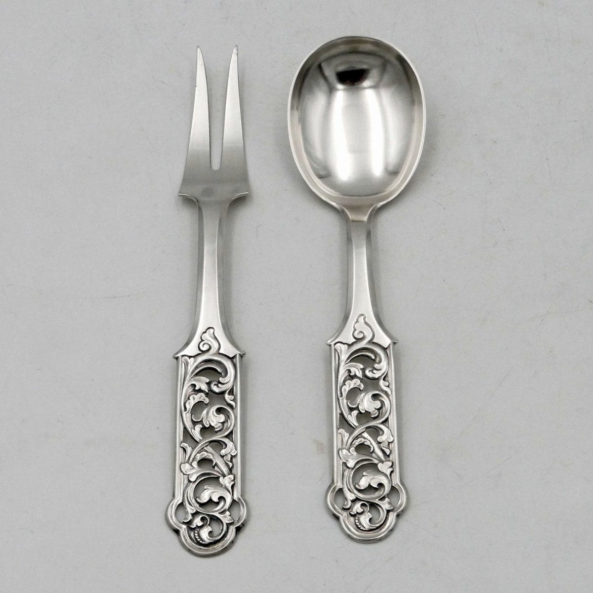 Norvège, couverts de service en argent massif, XXe siècle.-photo-3