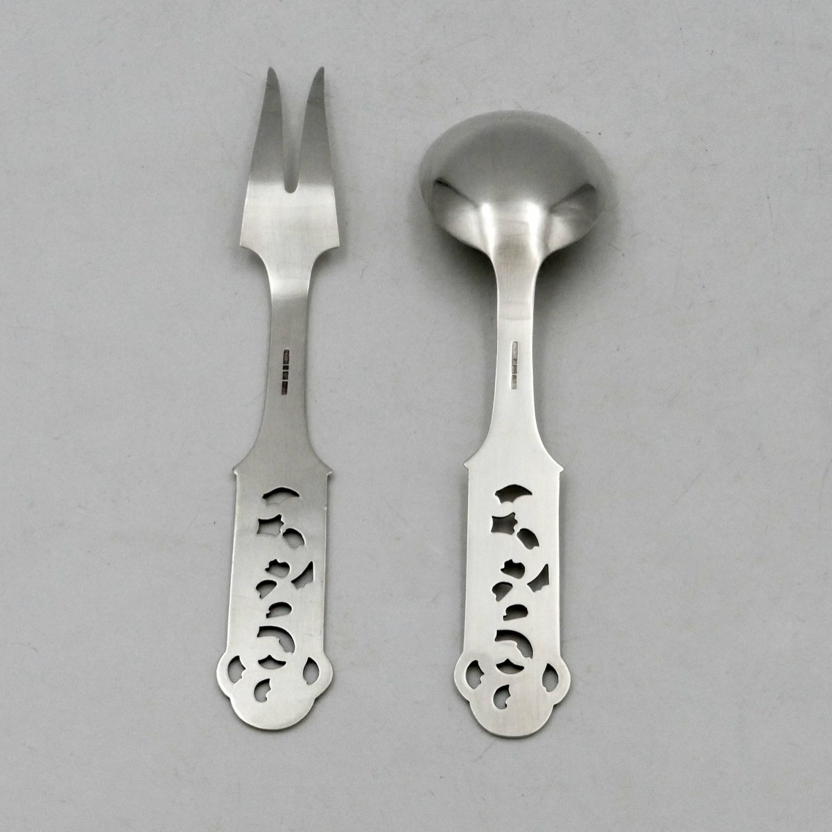 Norvège, couverts de service en argent massif, XXe siècle.-photo-4