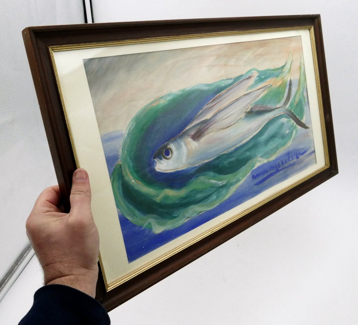 "the Flying Fish", Anna Aguilera, Mixed Media, Mid-20th Century.-photo-4