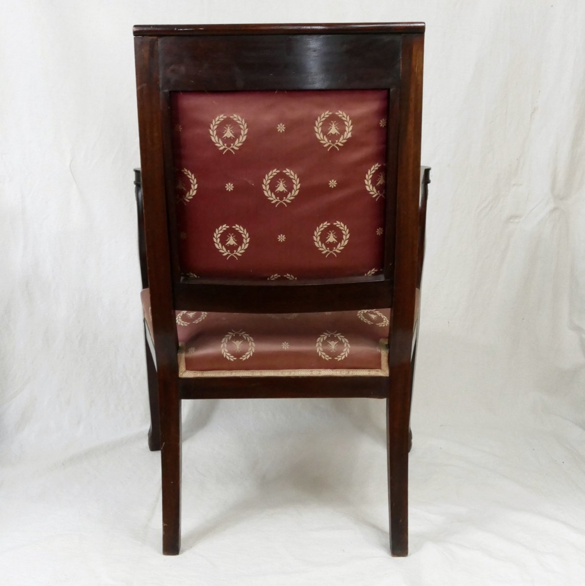 Pair Of Empire Armchairs, Armrests In The Form Of Women's Busts, 19th Century.-photo-5