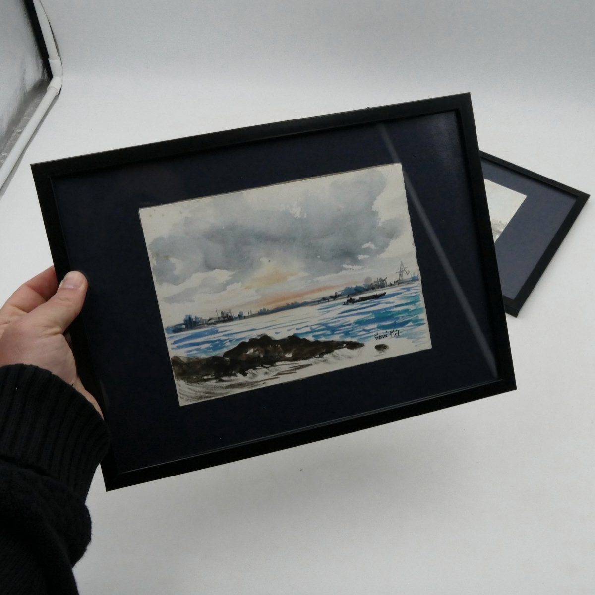 Pierre Piot (1921 – 1998), paire de marines, aquarelle, XXe siècle.-photo-2