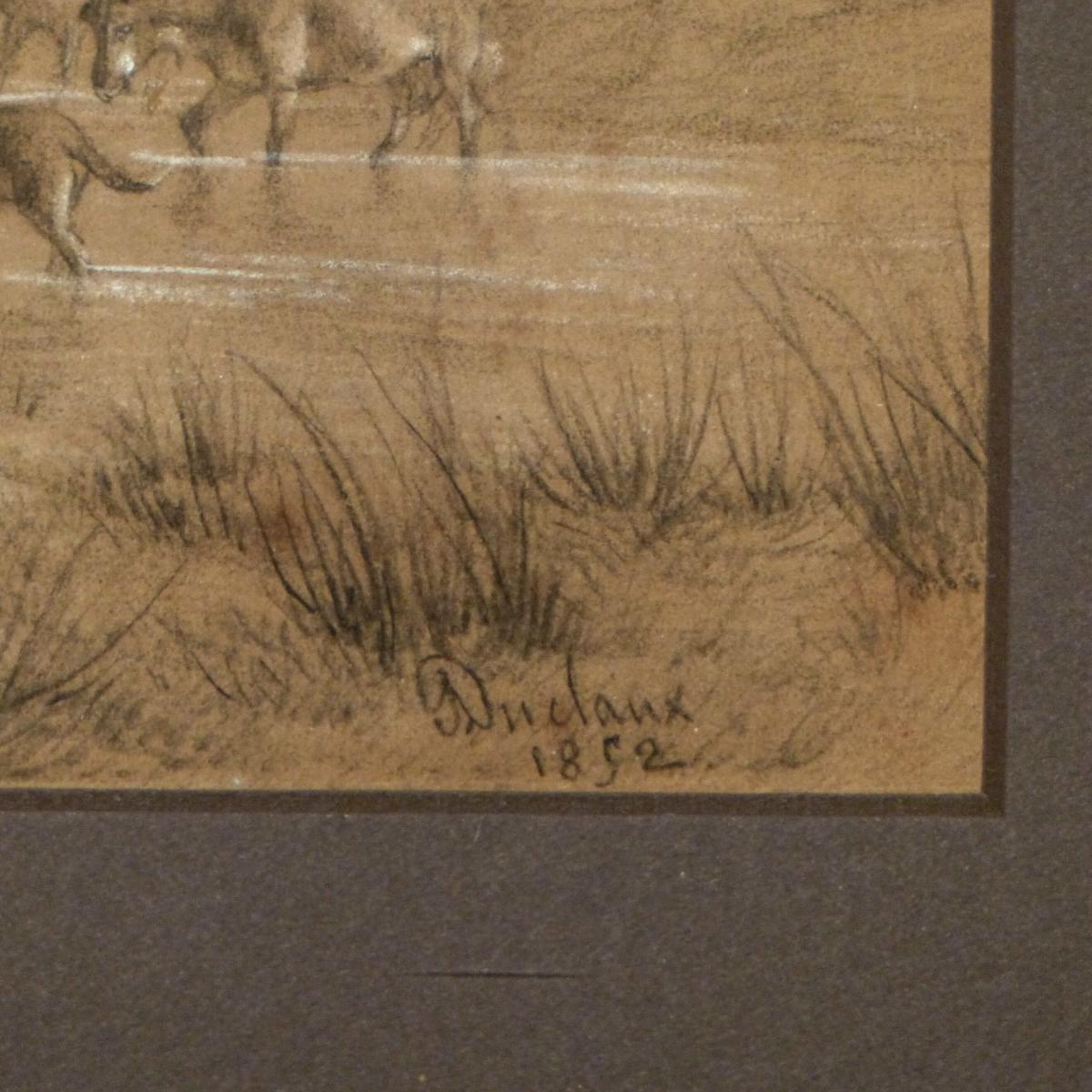 Antoine DUCLAUX, Pastorale, dessin 1852.-photo-2