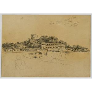 “view Of Monte-carlo, Palm Beach”, 1949, Graphite Drawing, Alex Jorio.