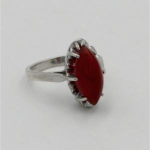 Ring, Carnelian And Sterling Silver, Mid-20th Century, Finger Size 52.5.