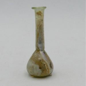 Balsamary In Iridescent Glass, Roman Period, 2nd-3rd Century, Light Tints.