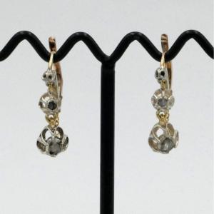 Sleeper Earrings In Gold And Diamonds, 18th Century.