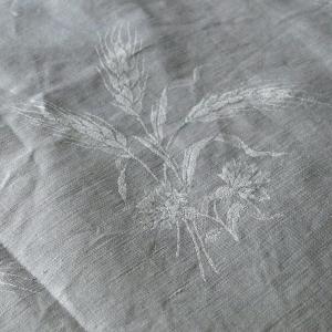 Tablecloth And Its Six Napkins With A Rich Damask Decoration Of Wheat Ears, Art Nouveau. 