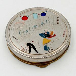 "bal Musette" Powder Compact, Enamel And Mother-of-pearl, 1950.