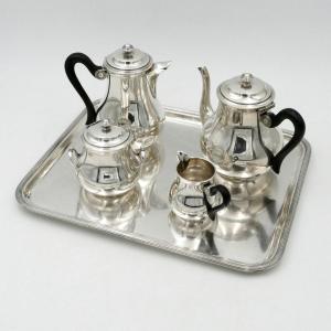5-piece Silver-plated Metal Tea/coffee Service, 20th Century.