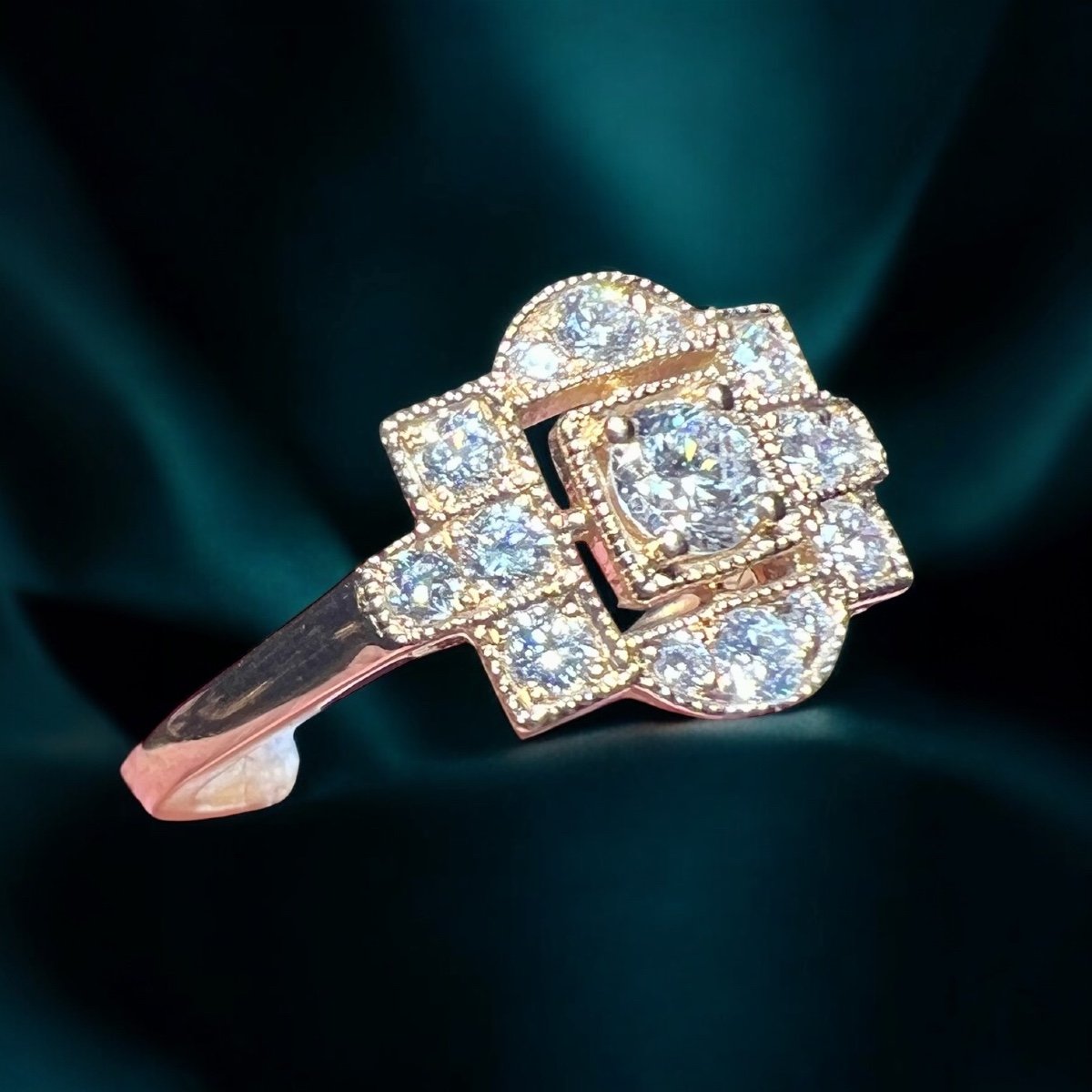 Bague Diamants, Or Rose 18 Carat-photo-3
