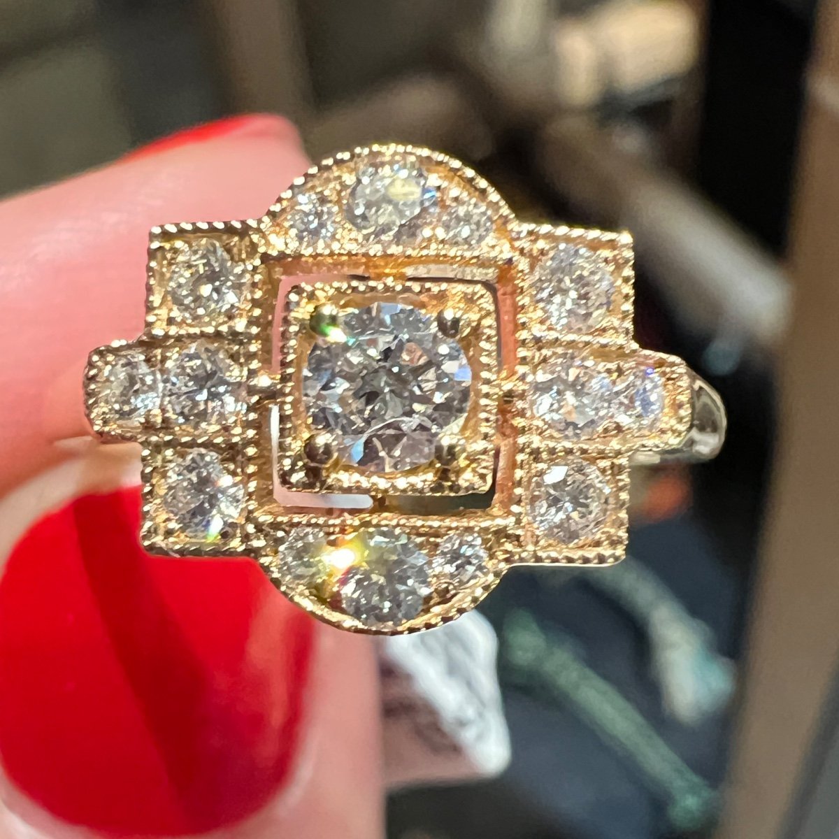 Bague Diamants, Or Rose 18 Carat-photo-1
