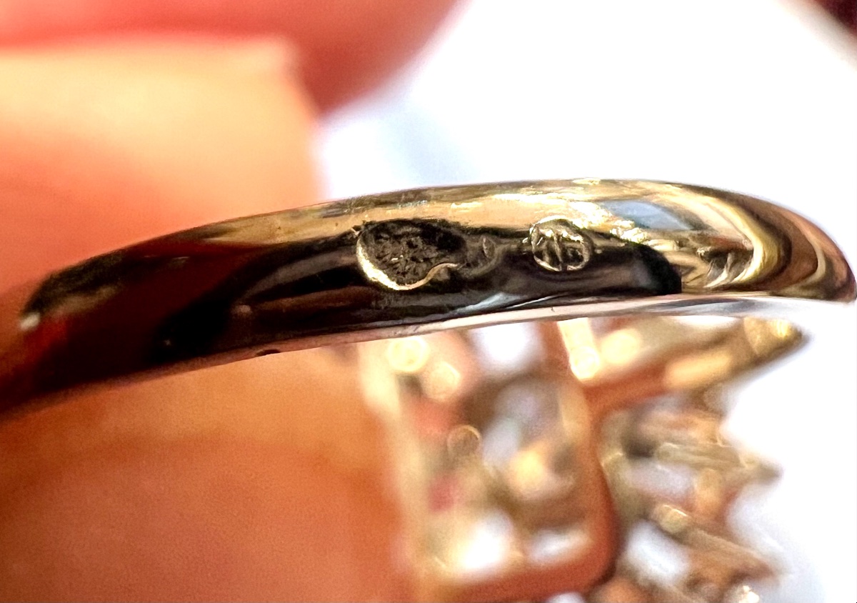 Vintage 18k White Gold Diamond Starburst Ring – Circa 1960-photo-2
